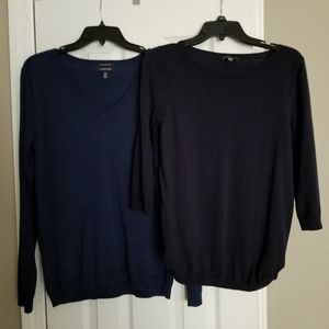 Sweaters x 2 women medium, navy